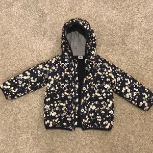 Girls Petit Bateau blue floral coat 24mo
